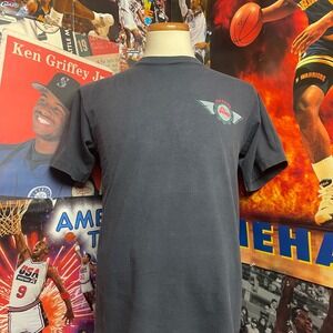 Vintage 90s Reebok Pump Basketball Tee Black Single Stitch USA Made Sz Medium